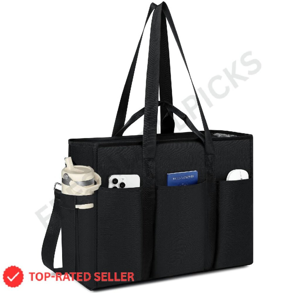 Structured Work Tote Bag Large Capacity Multi-Poc… - image 1